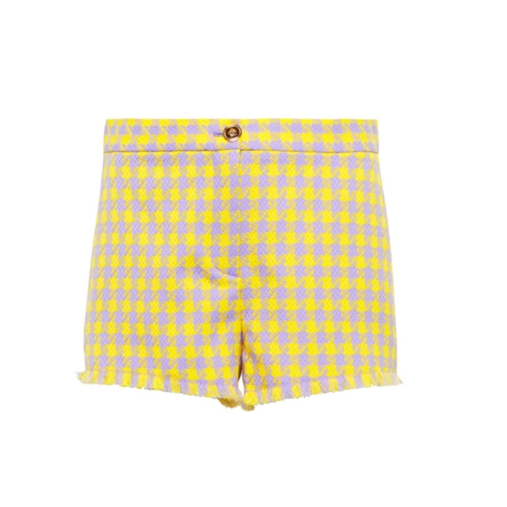 Versace Tweed Yellow Purple Shorts